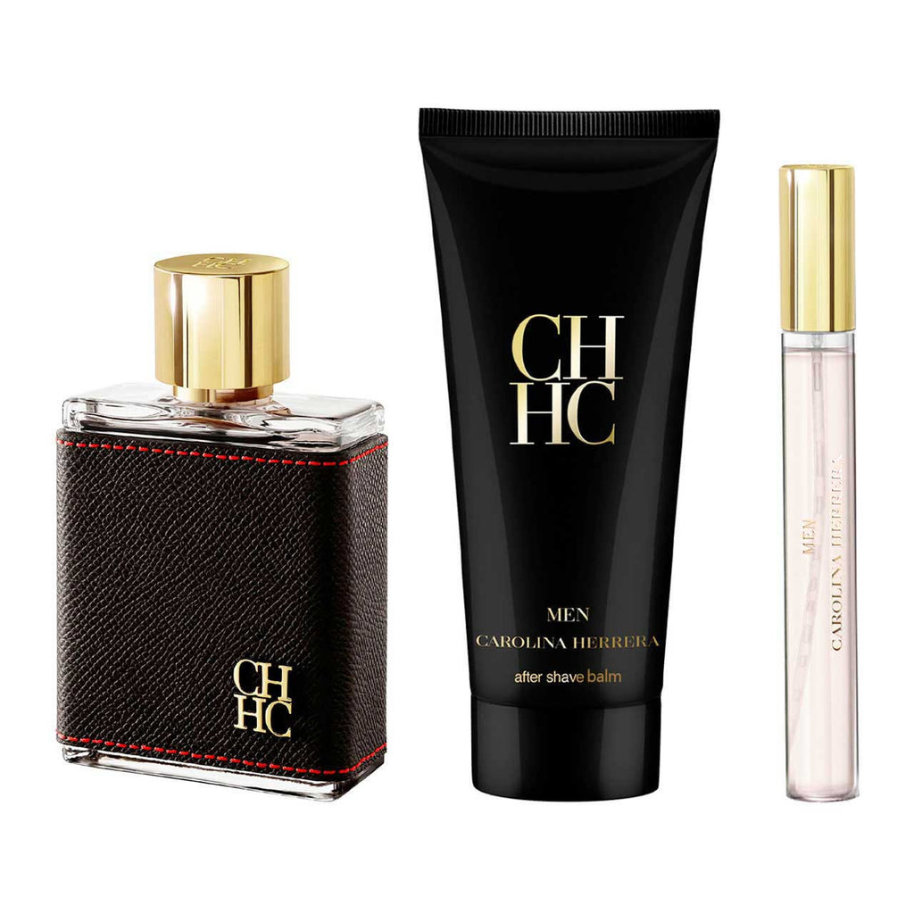 Carolina Herrera CH SET 3 Piezas Hombre EDT 100ml + Crema de Afeitar Balm 100ml + Miniatura 10ml