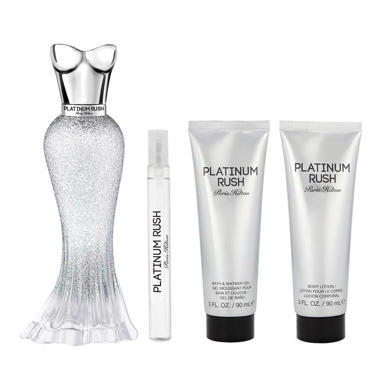 Platinum Rush SET 4 Piezas Dama EDP 100ml + Locion Corporal 100ml + Gel de Ducha + Miniatura 10ml