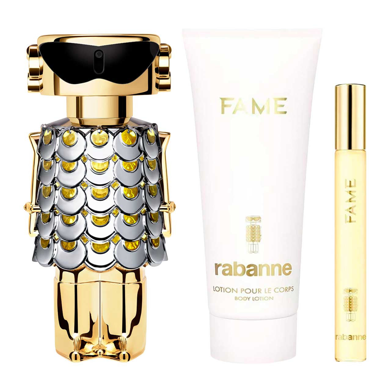 Rabanne
Fame Navidad SET 3 Piezas Dama EDP 80ml + Locion Corporal 100ml + Miniatura 10ml