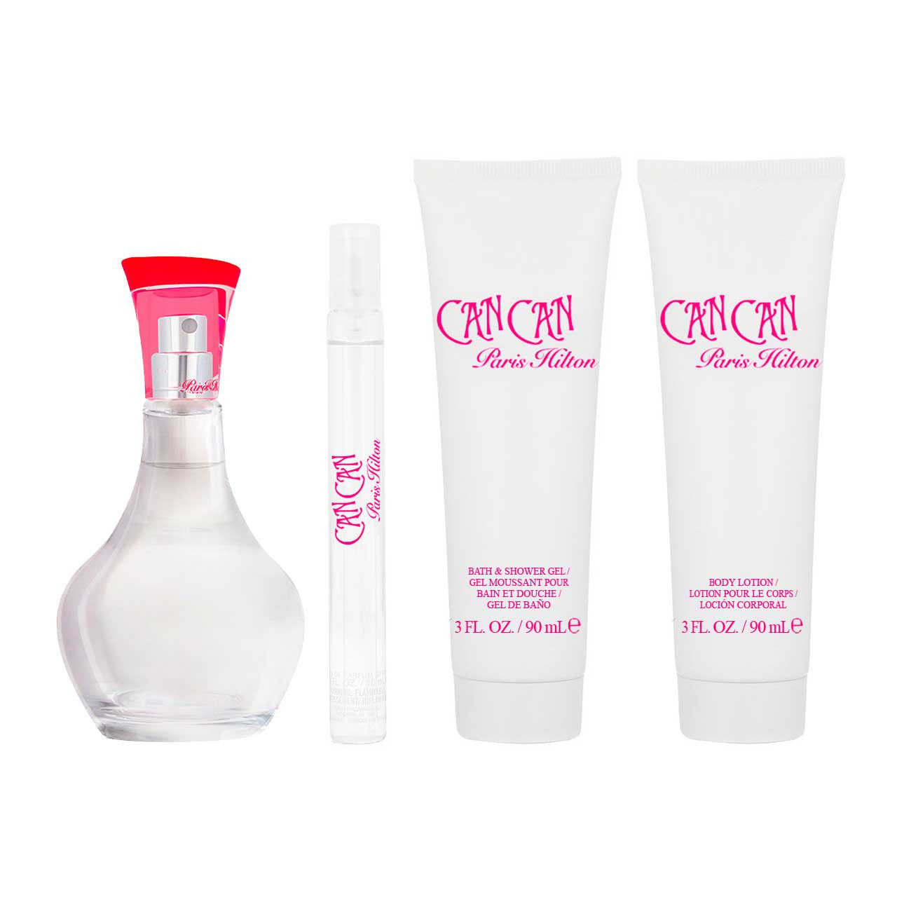 Paris Hilton
Can Can SET 4 Piezas Dama by Paris Hilton EDP 100 ml + Locion Corporal 90ml + Gel de Ducha 90ml + Miniatura 10ml