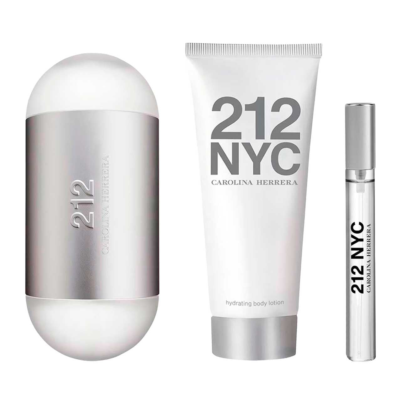 Carolina Herrera
212 Woman Navidad SET 3 Piezas Dama EDT 100ml + Locion Hidratante 100ml + Miniatura 10ml