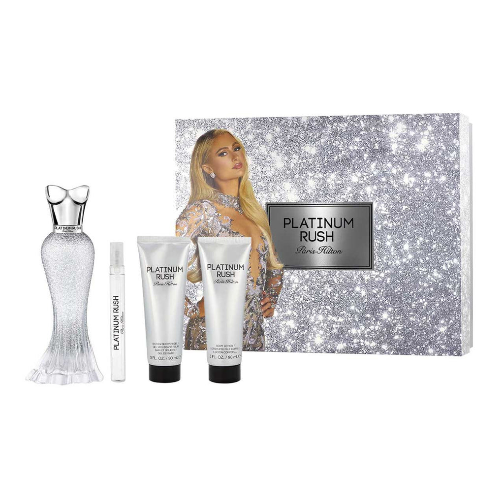 Platinum Rush SET 4 Piezas Dama EDP 100ml + Locion Corporal 100ml + Gel de Ducha + Miniatura 10ml