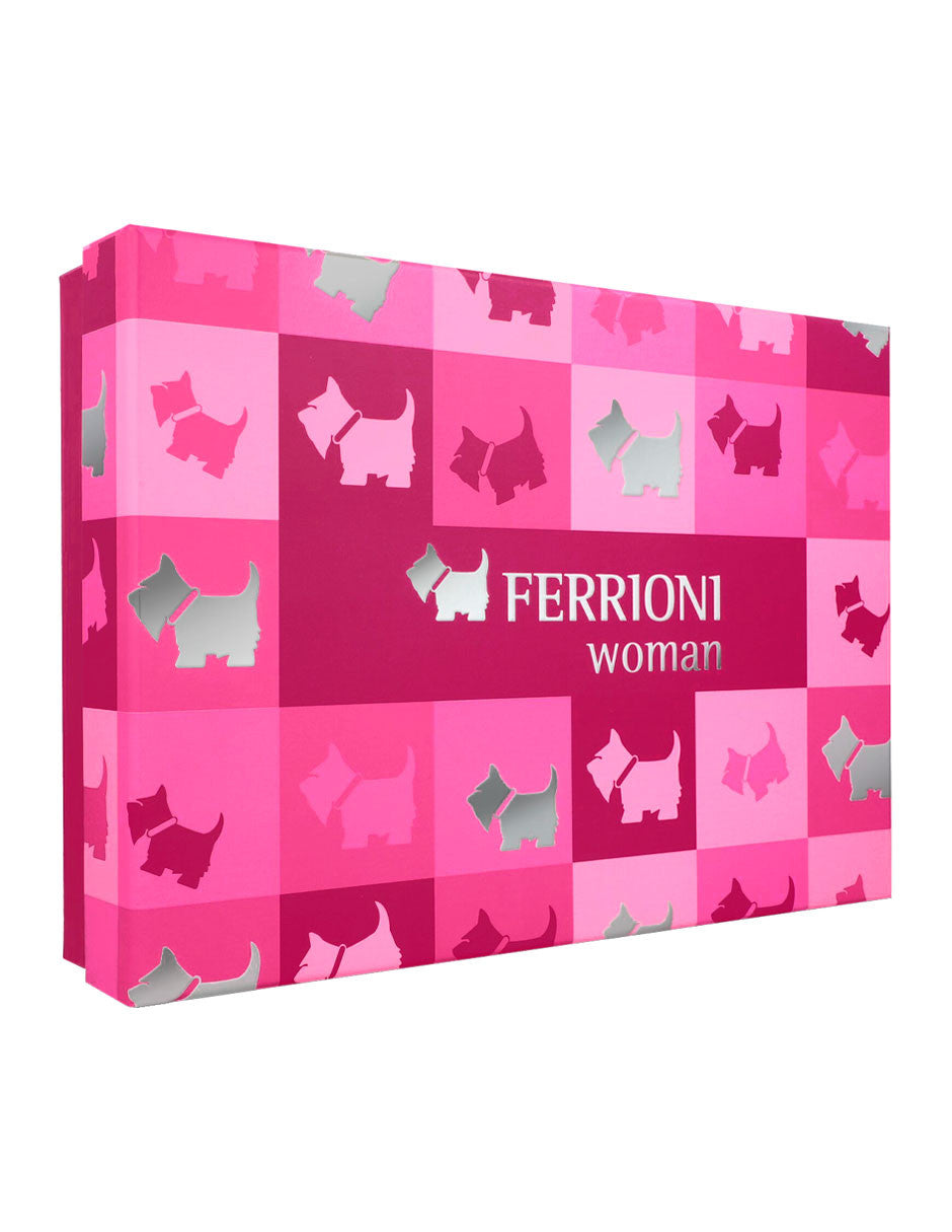 Ferrioni SET 4 Piezas Dama EDP 100ml + Locion Corporal 100ml + Shampoo Corporal 100ml + Miniatura 10ml